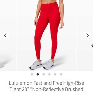 Lululemon Fast and Free High-Rise Tight 28" Brushed Nulux Legging